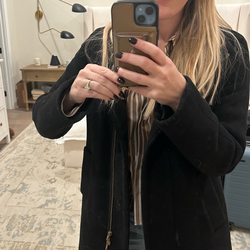 Elegant Black Women's Peacoat
